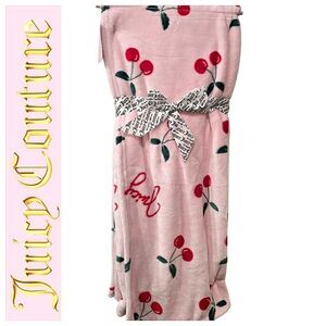 Juicy Couture Home Oversized Plush Cherry Printed Throw Blanket